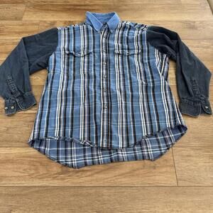 Vintage Wrangler Western Denim Brushpopper Shirt Cowboy